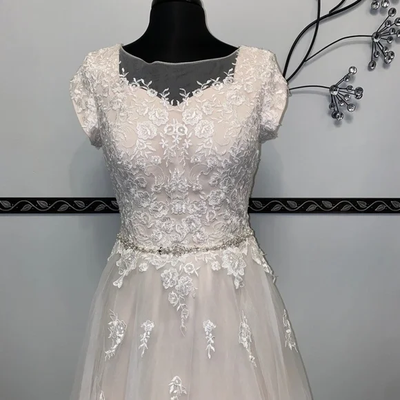 Ivory Modest A-Line Bridal Gown